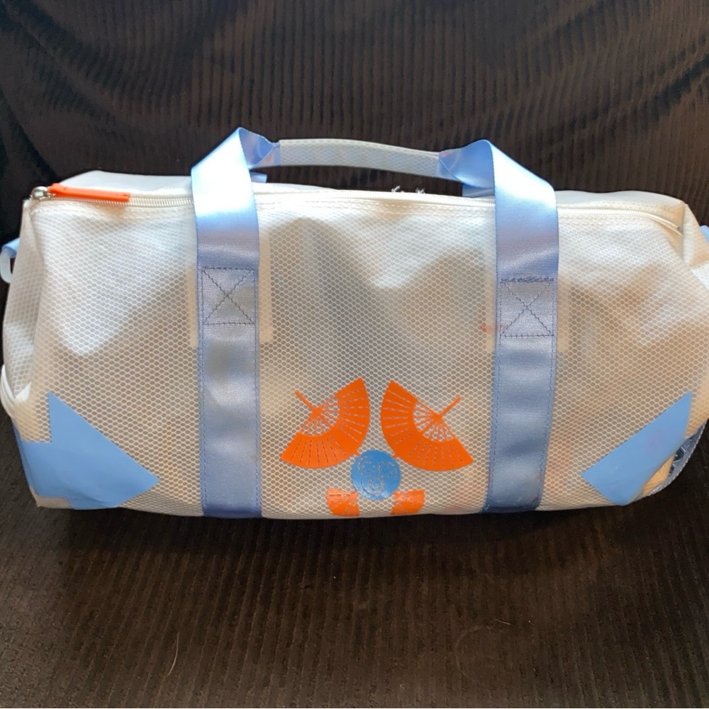 Avatar the last Airbender 2005 White and Blue Duffel Bag with Orange Accents